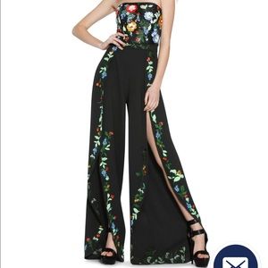 Alice & Olivia Jeri Embellished Tulip Hem Jumpsuit